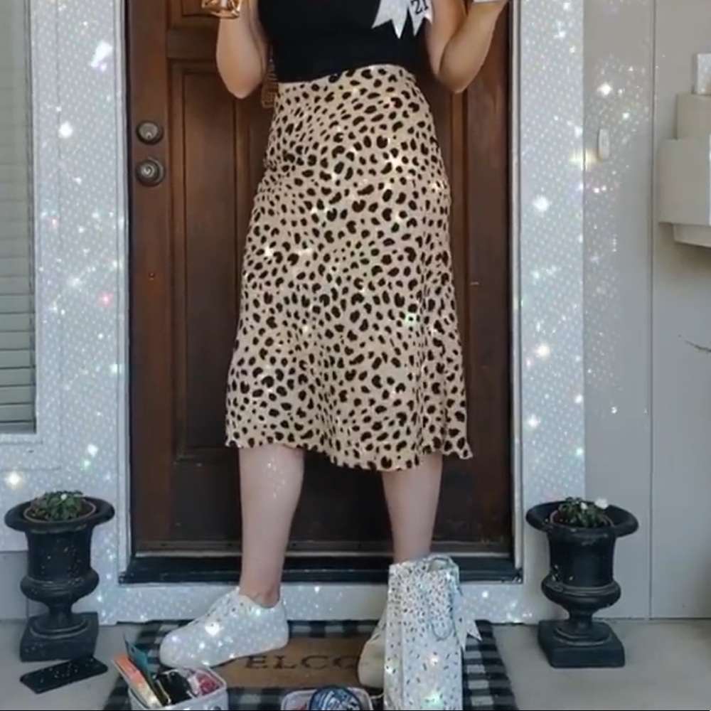 Midi Leopard Skirt